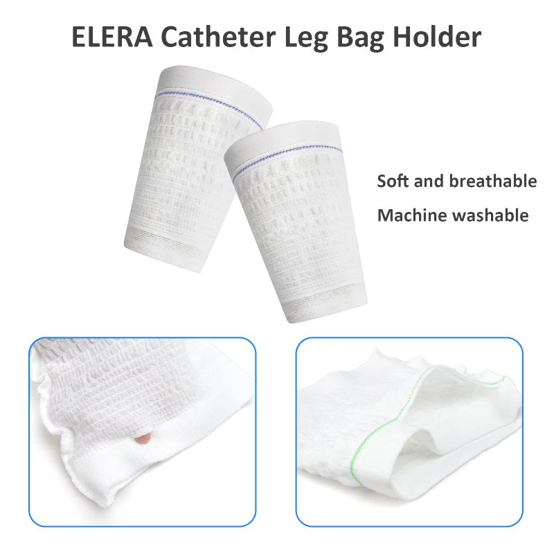 ELERA 2PCs Urine Bag Holder Carer, Comfortable Foley Leg Bag Sleeves Urinary Incontinence Supplies (Medium) - Image 3